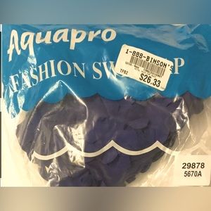 AQUAPRO FASHION Women’s Swim Cap, Navy Blue Petal, Pool Hat ~ One Size Fits All